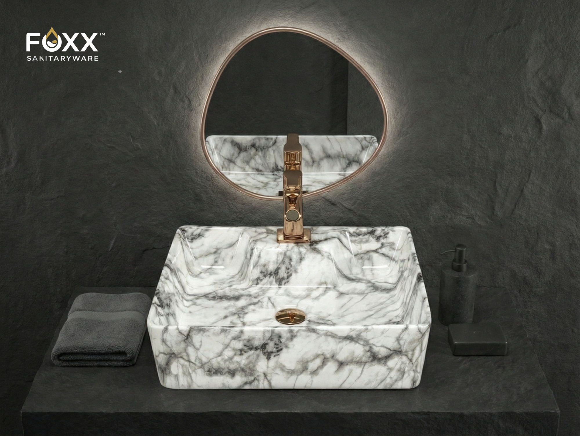 Foxx Sanitaryware 2 in 1 Wall Mount & Table Top Ceramic Premium Wash basin (M-04) (16x12x5) (M-04) Wall Hung Basin
