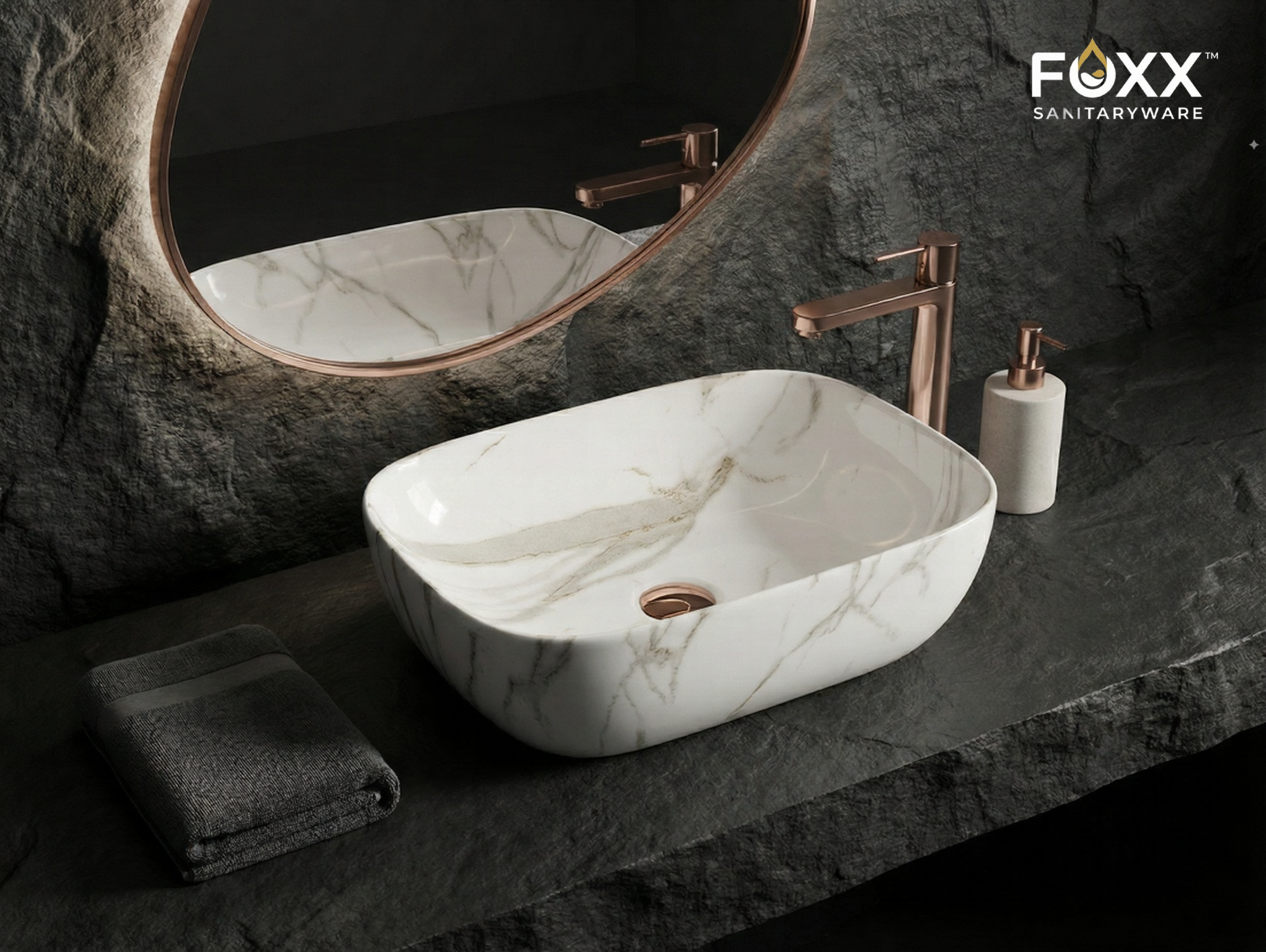 Foxx Sanitaryware Ceramic Premium Designer Wash basin for Home, Hotels (18x13x5)(M-34)