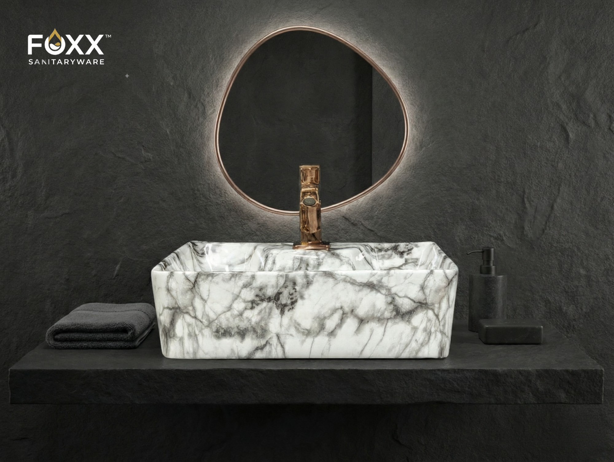 Foxx Sanitaryware 2 in 1 Wall Mount & Table Top Ceramic Premium Wash basin (M-04) (16x12x5) (M-04) Wall Hung Basin