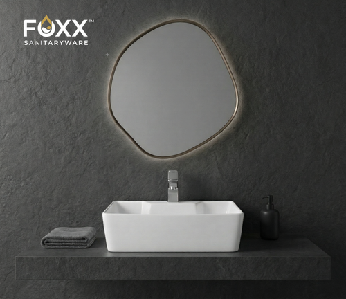 Foxx Sanitaryware 2 in 1 Wall Mount & Table Top Ceramic Premium Wash basin (Glossy White) (16x12x5) (Diamond White) Wall Hung Basin