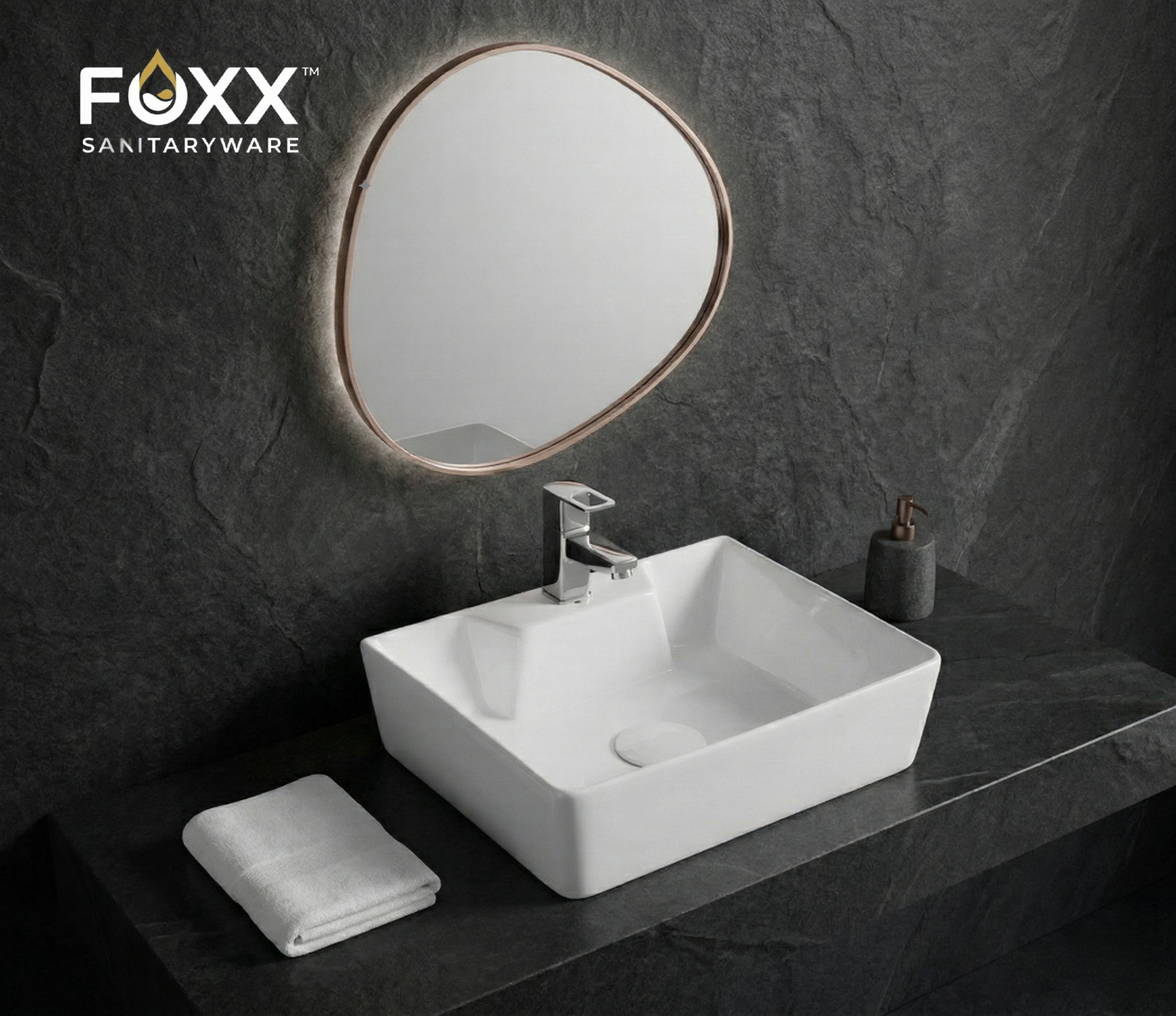 Foxx Sanitaryware Ceramic Premium White Wash basin for Home, Hotels (16x12x5)(Premium White)