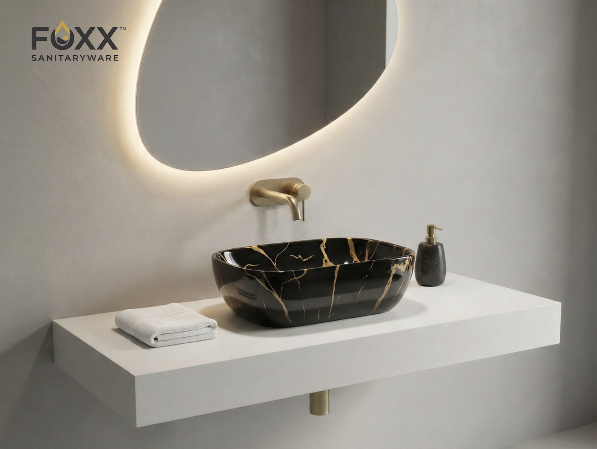 Foxx Sanitaryware Ceramic Premium Designer Wash basin for Home, Hotels (18x13x5)(M-53)