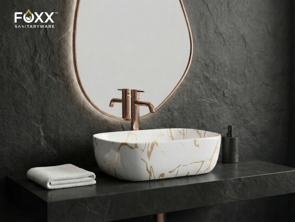 Foxx Sanitaryware Ceramic Premium Designer Wash basin for Home, Hotels (18x13x5)(M-51)