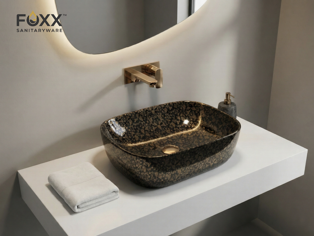 Foxx Sanitaryware Ceramic Premium Designer Wash basin for Home, Hotels (18x13x5)(M-57)