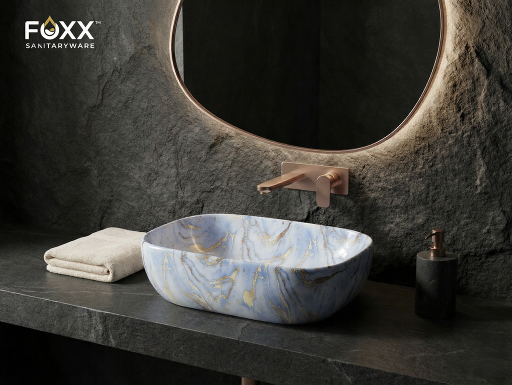 Foxx Sanitaryware Ceramic Premium Designer Wash basin for Home, Hotels (18x13x5)(M-61)