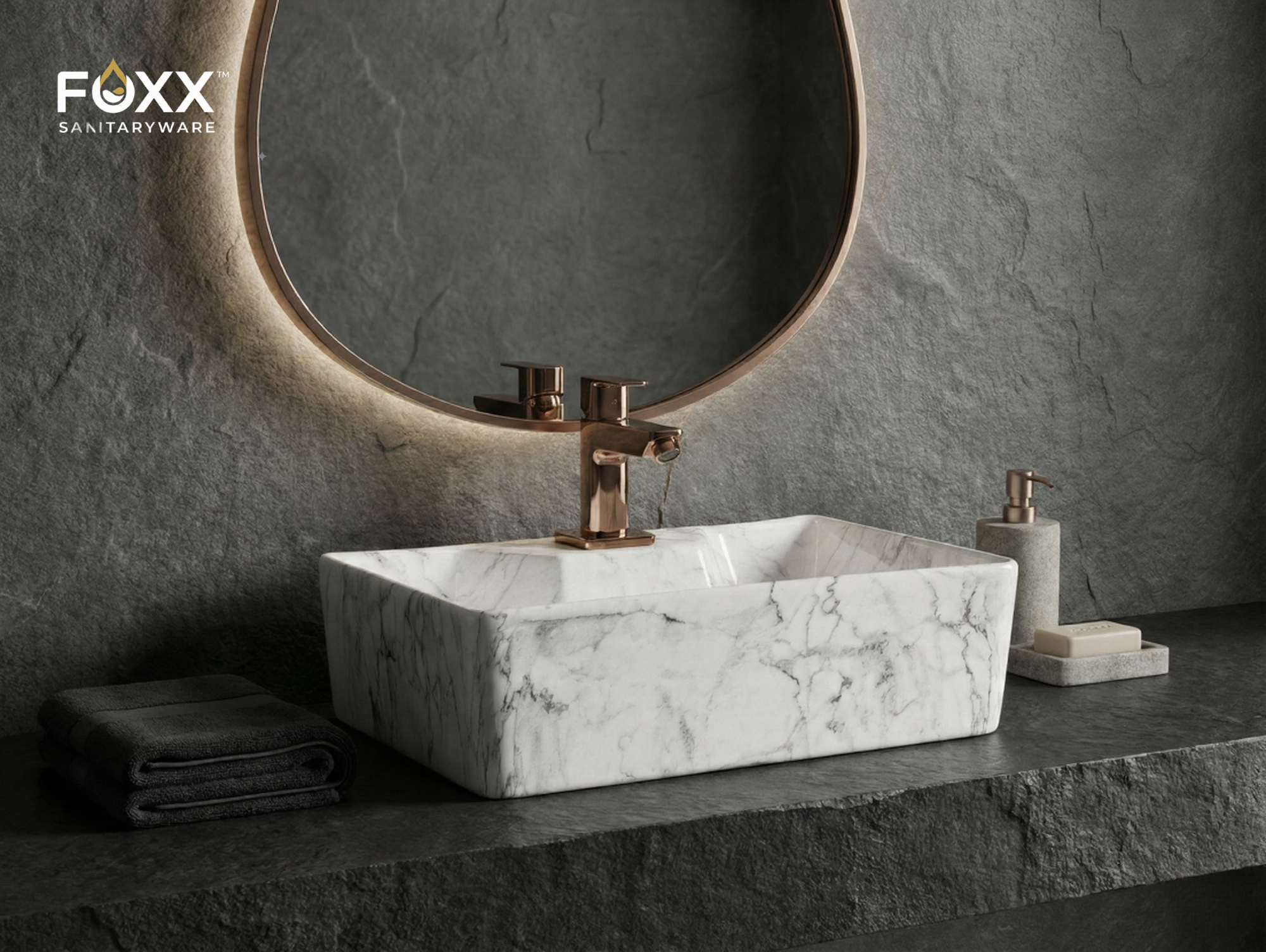Foxx Sanitaryware 2 in 1 Wall Mount & Table Top Ceramic Premium Wash basin (M-05) (16x12x5) (M-05) Wall Hung Basin