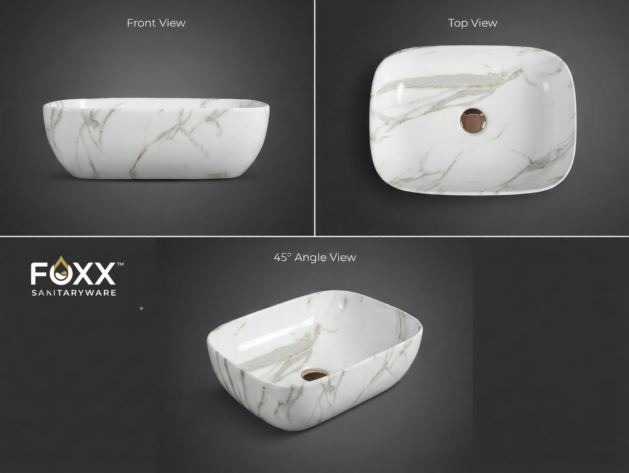 Foxx Sanitaryware Ceramic Premium Designer Wash basin for Home, Hotels (18x13x5)(M-34)