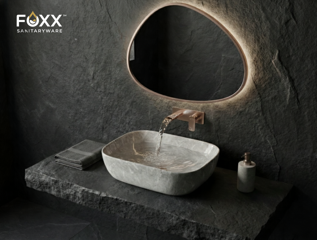 Foxx Sanitaryware Ceramic Premium Designer Wash basin for Home, Hotels (18x13x5)(M-13-New)