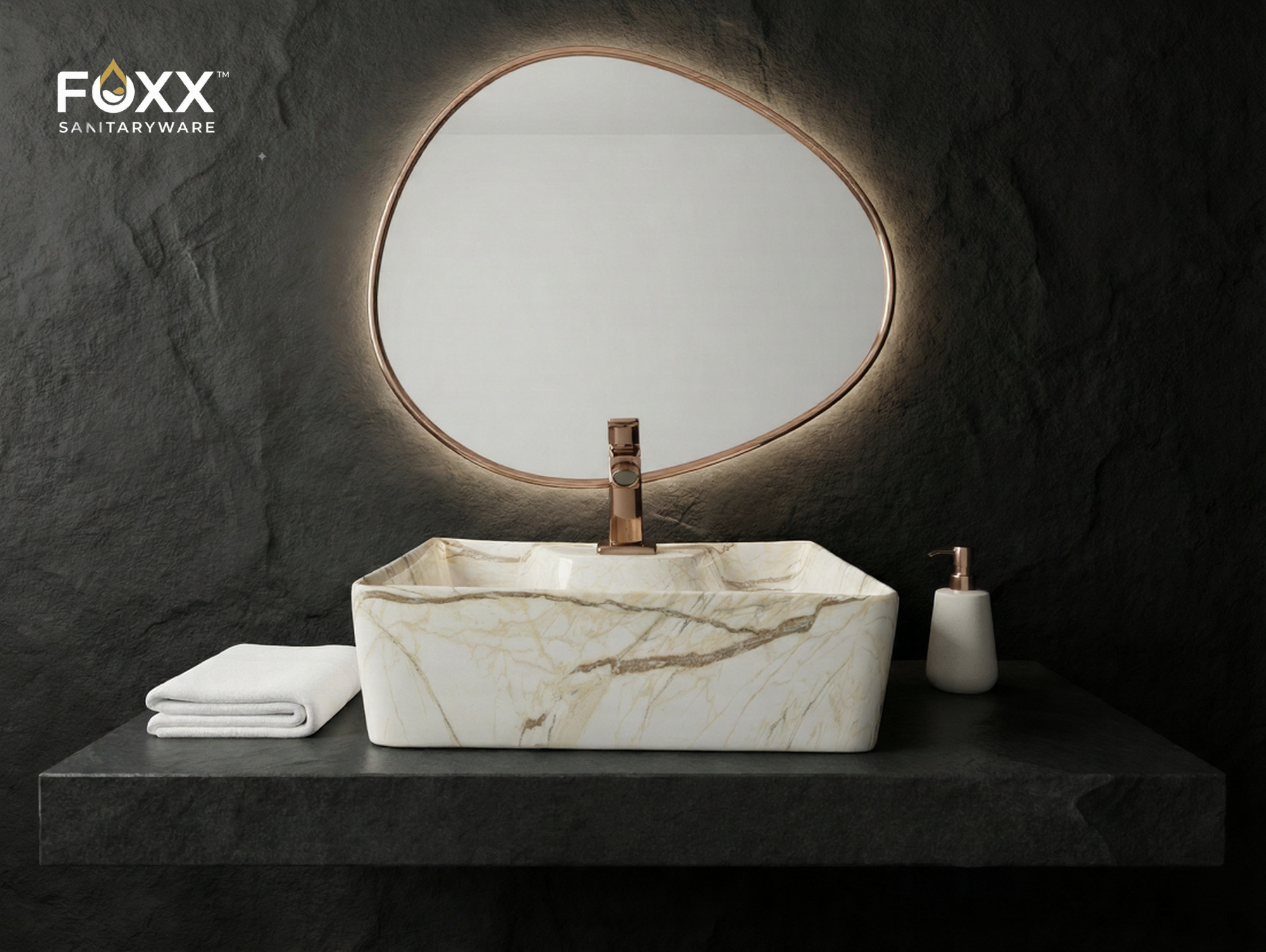 Foxx Sanitaryware 2 in 1 Wall Mount & Table Top Ceramic Premium Wash basin (M-09) (16x12x5) (M-09) Wall Hung Basin