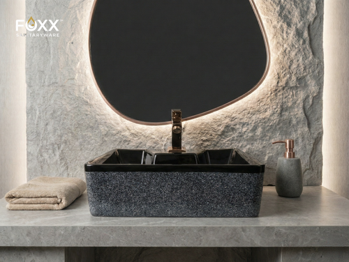 Foxx Sanitaryware 2 in 1 Wall Mount & Table Top Ceramic Premium Wash basin (M-22) (16x12x5) (M-22) Wall Hung Basin