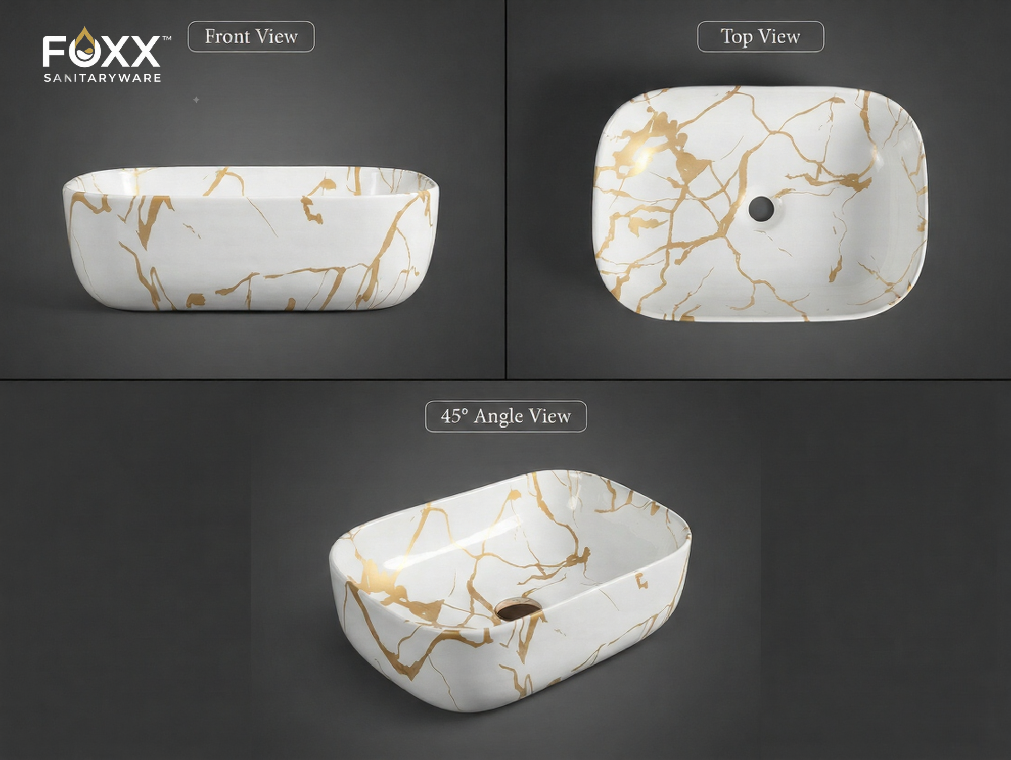 Foxx Sanitaryware Ceramic Premium Designer Wash basin for Home, Hotels (18x13x5)(M-51)