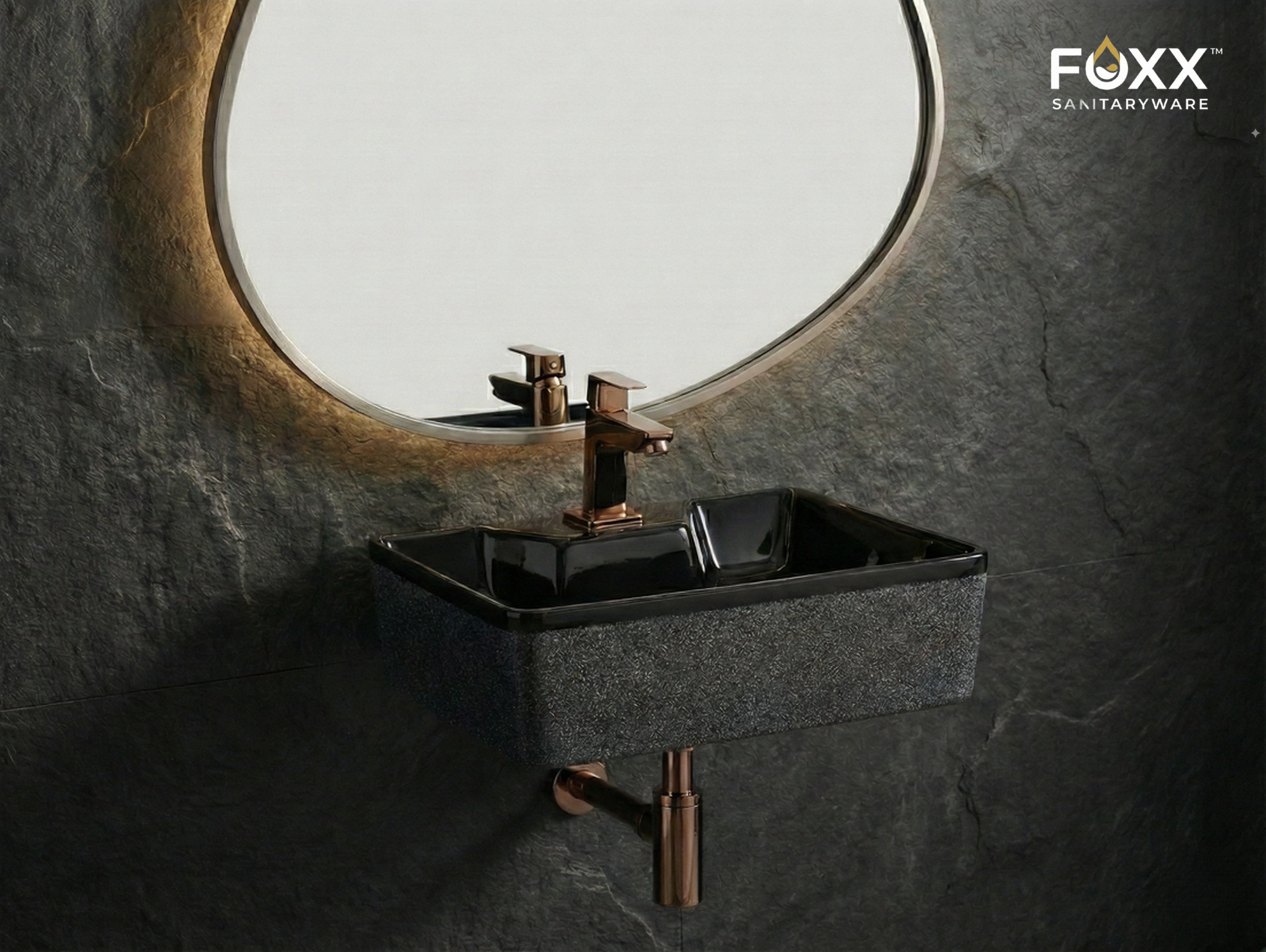Foxx Sanitaryware 2 in 1 Wall Mount & Table Top Ceramic Premium Wash basin (M-22) (16x12x5) (M-22) Wall Hung Basin