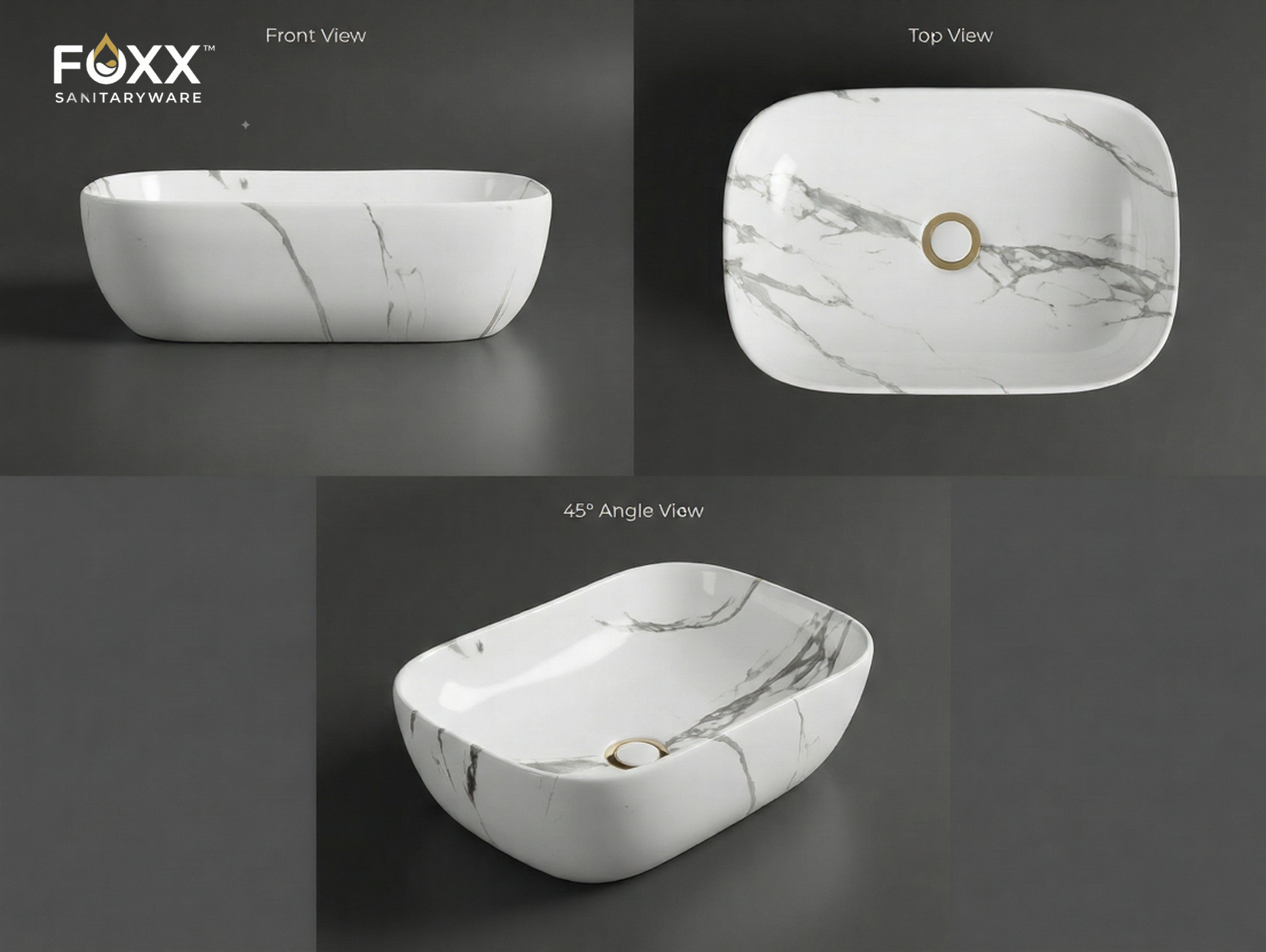 Foxx Sanitaryware Ceramic Premium Designer Wash basin for Home, Hotels (18x13x5)(M-34-New)