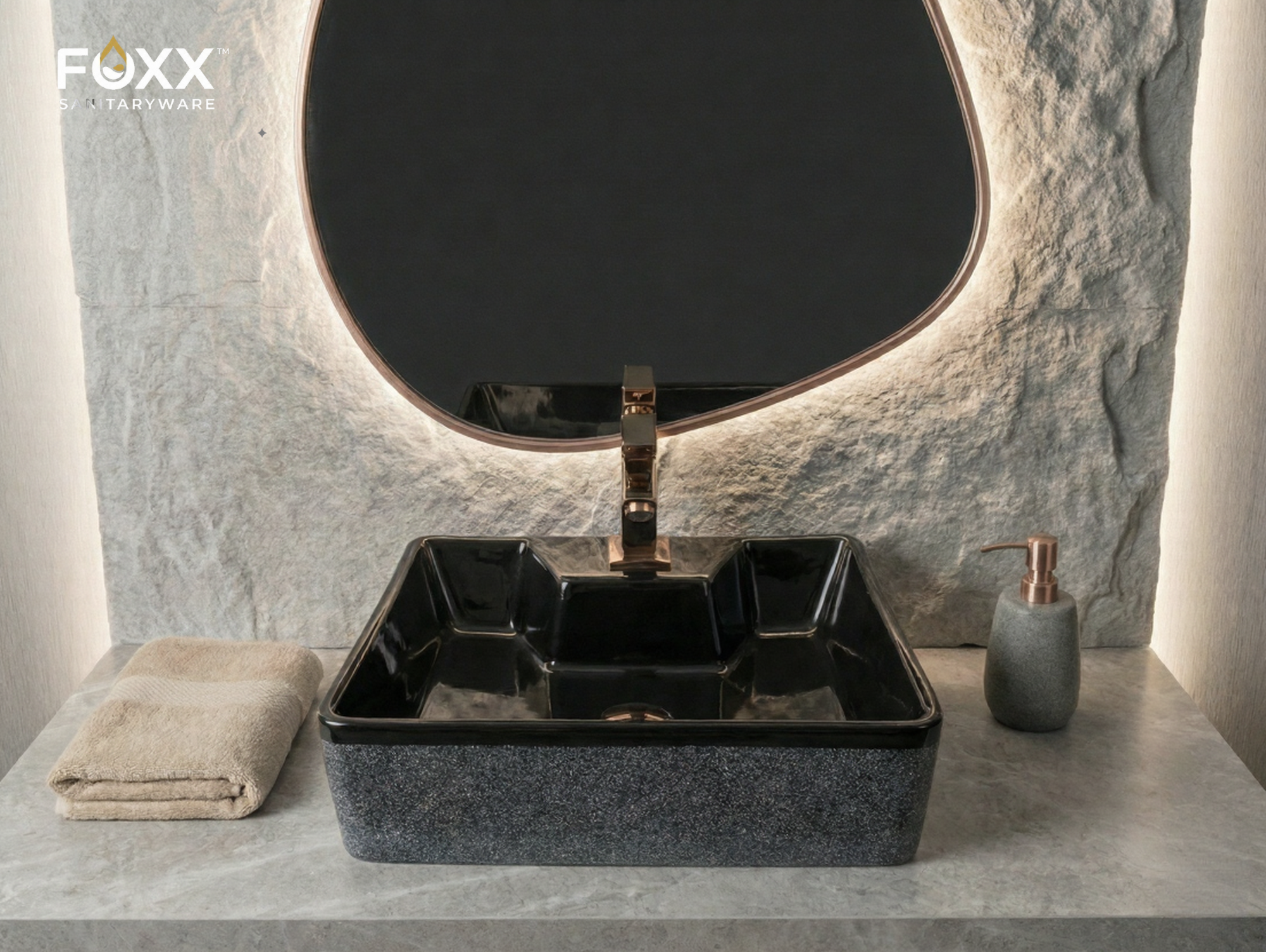 Foxx Sanitaryware 2 in 1 Wall Mount & Table Top Ceramic Premium Wash basin (M-22) (16x12x5) (M-22) Wall Hung Basin