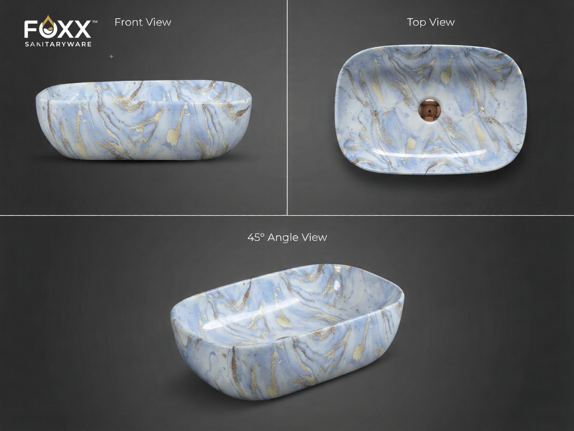 Foxx Sanitaryware Ceramic Premium Designer Wash basin for Home, Hotels (18x13x5)(M-61)