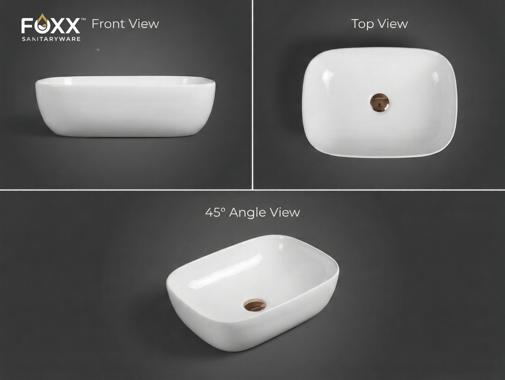 Foxx Sanitaryware Ceramic Premium White Wash basin for Home, Hotels (18x13x5)(Premium White)