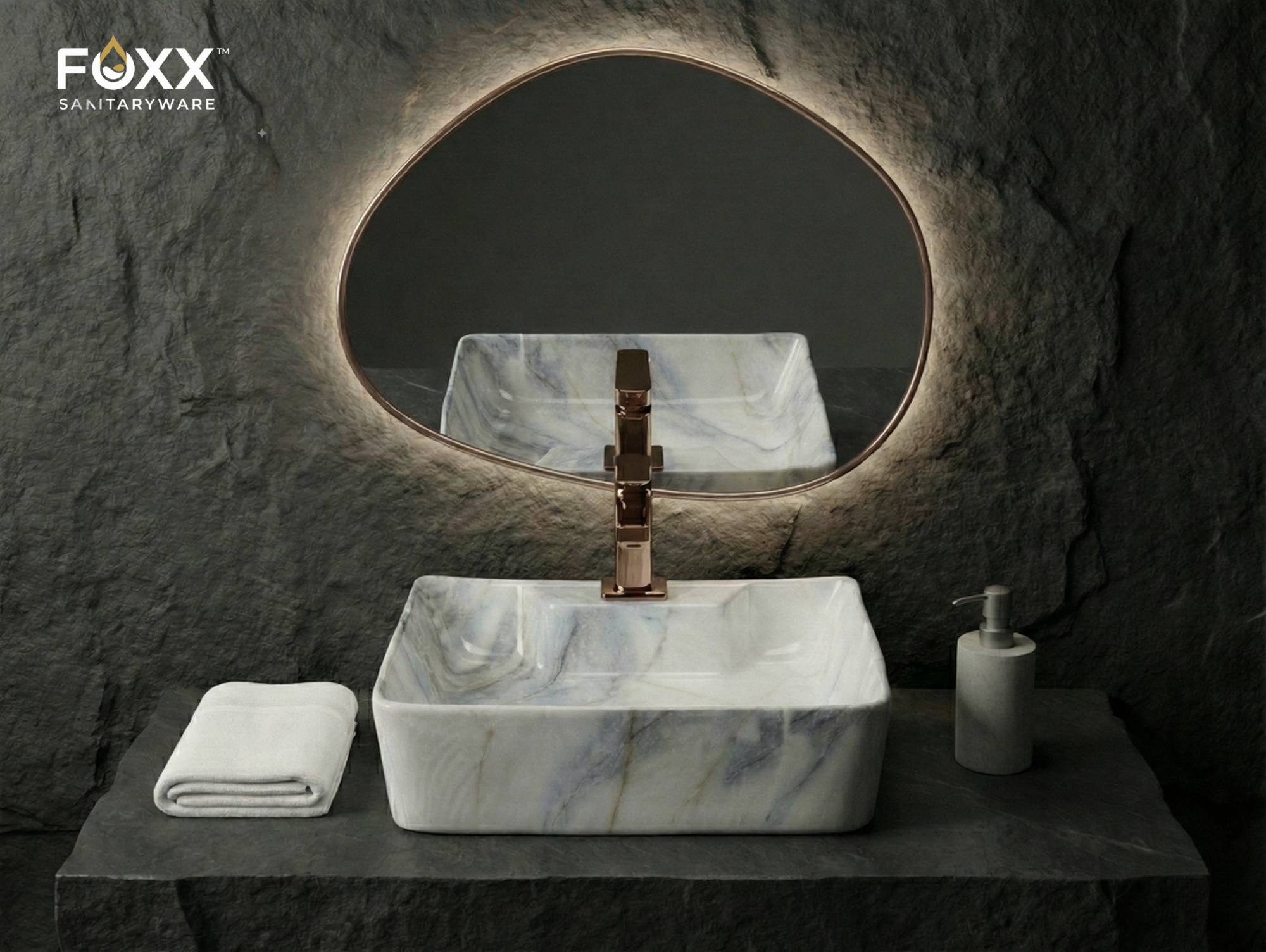 Foxx Sanitaryware 2 in 1 Wall Mount & Table Top Ceramic Premium Wash basin (M-49) (16x12x5) (M-49) Wall Hung Basin