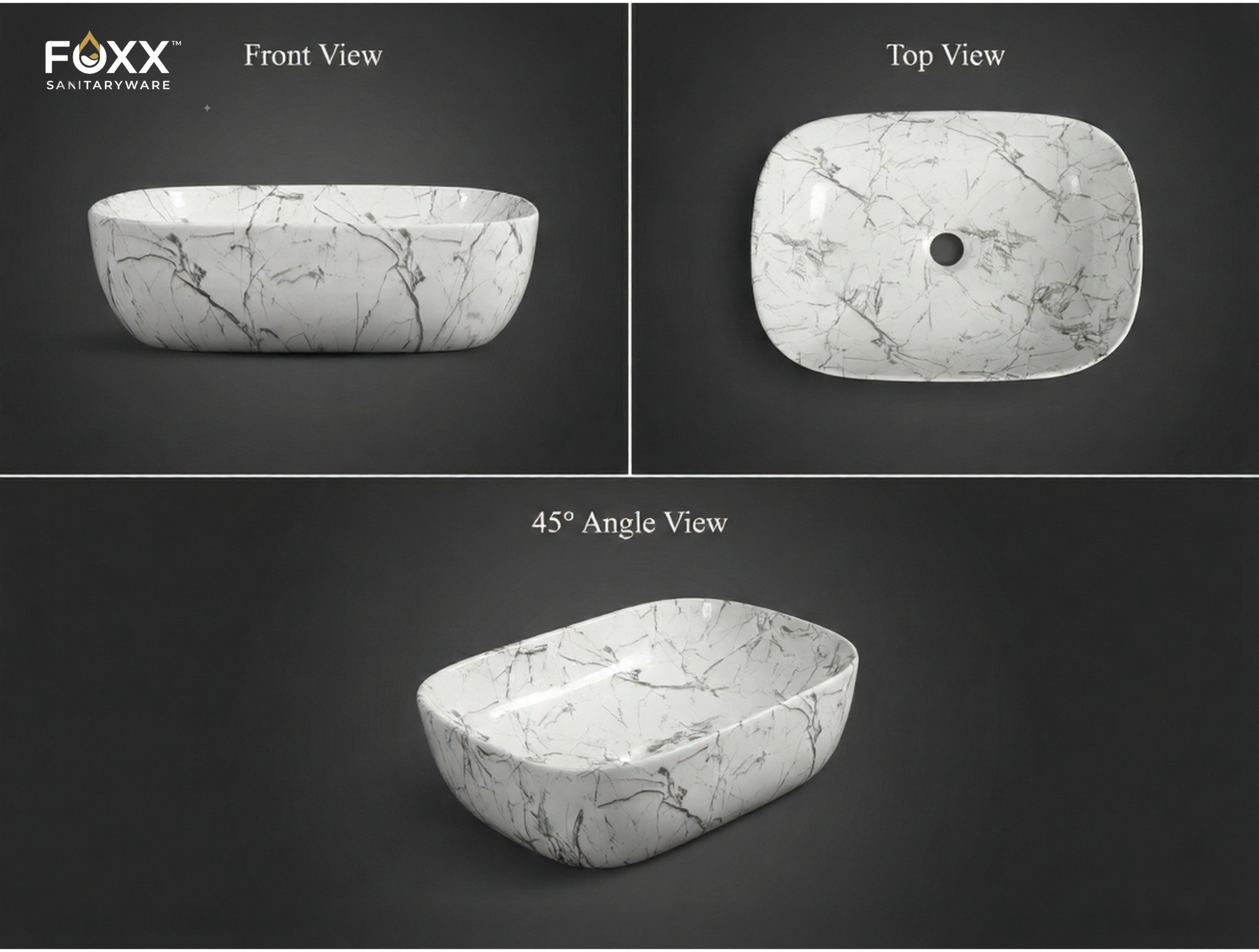 Foxx Sanitaryware Ceramic Premium Designer Wash basin for Home, Hotels (18x13x5)(M-06)