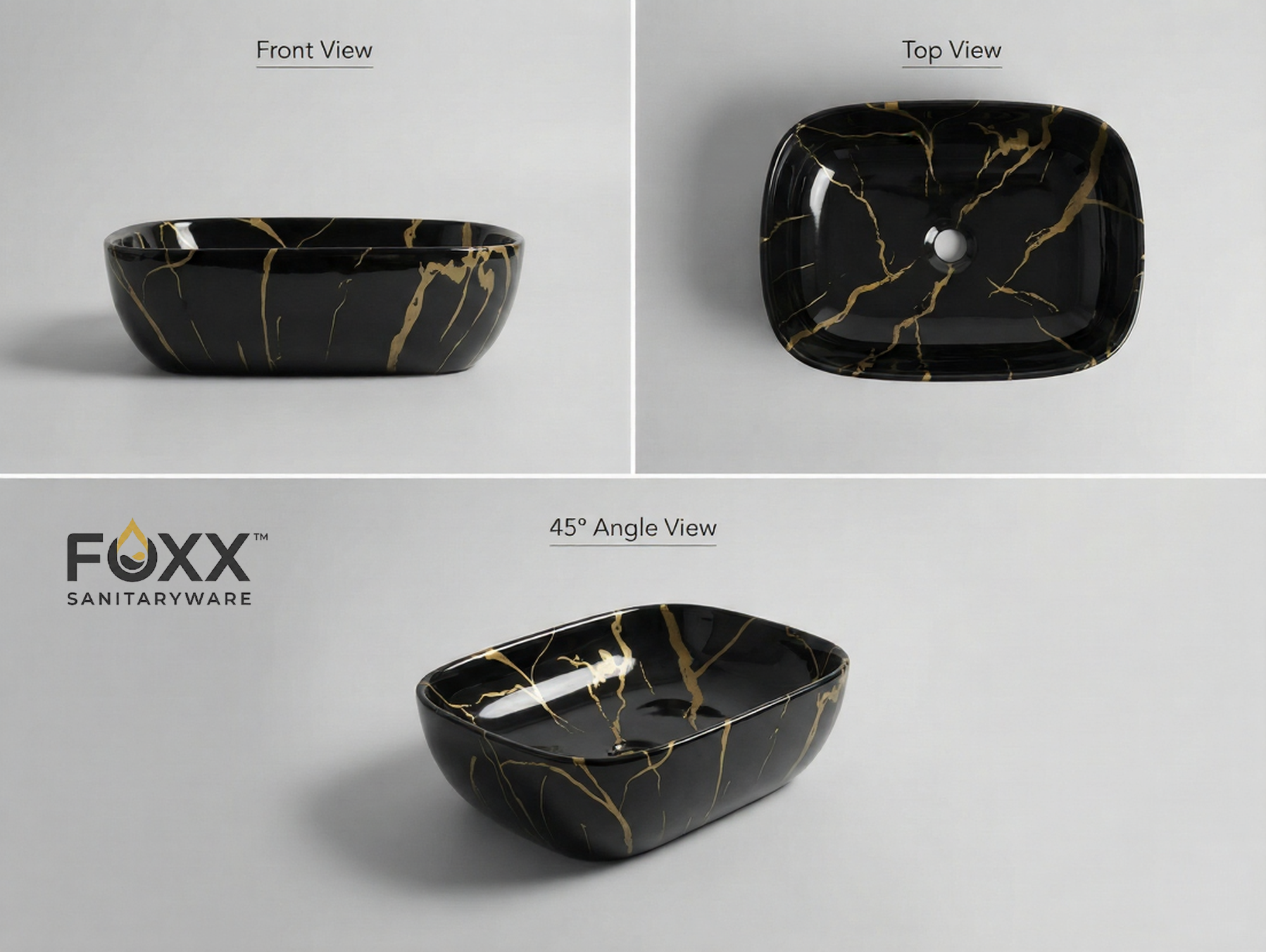 Foxx Sanitaryware Ceramic Premium Designer Wash basin for Home, Hotels (18x13x5)(M-53)
