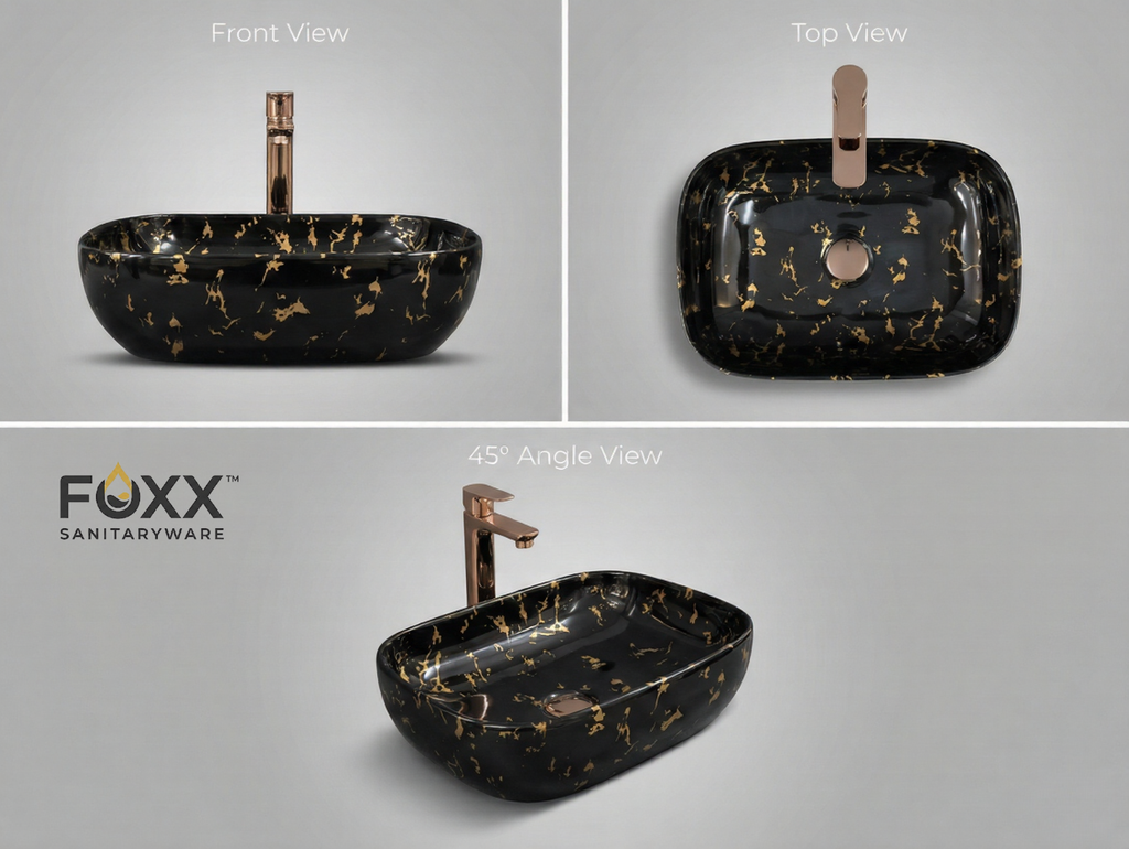 Foxx Sanitaryware Ceramic Premium Designer Wash basin for Home, Hotels (18x13x5)(M-24)